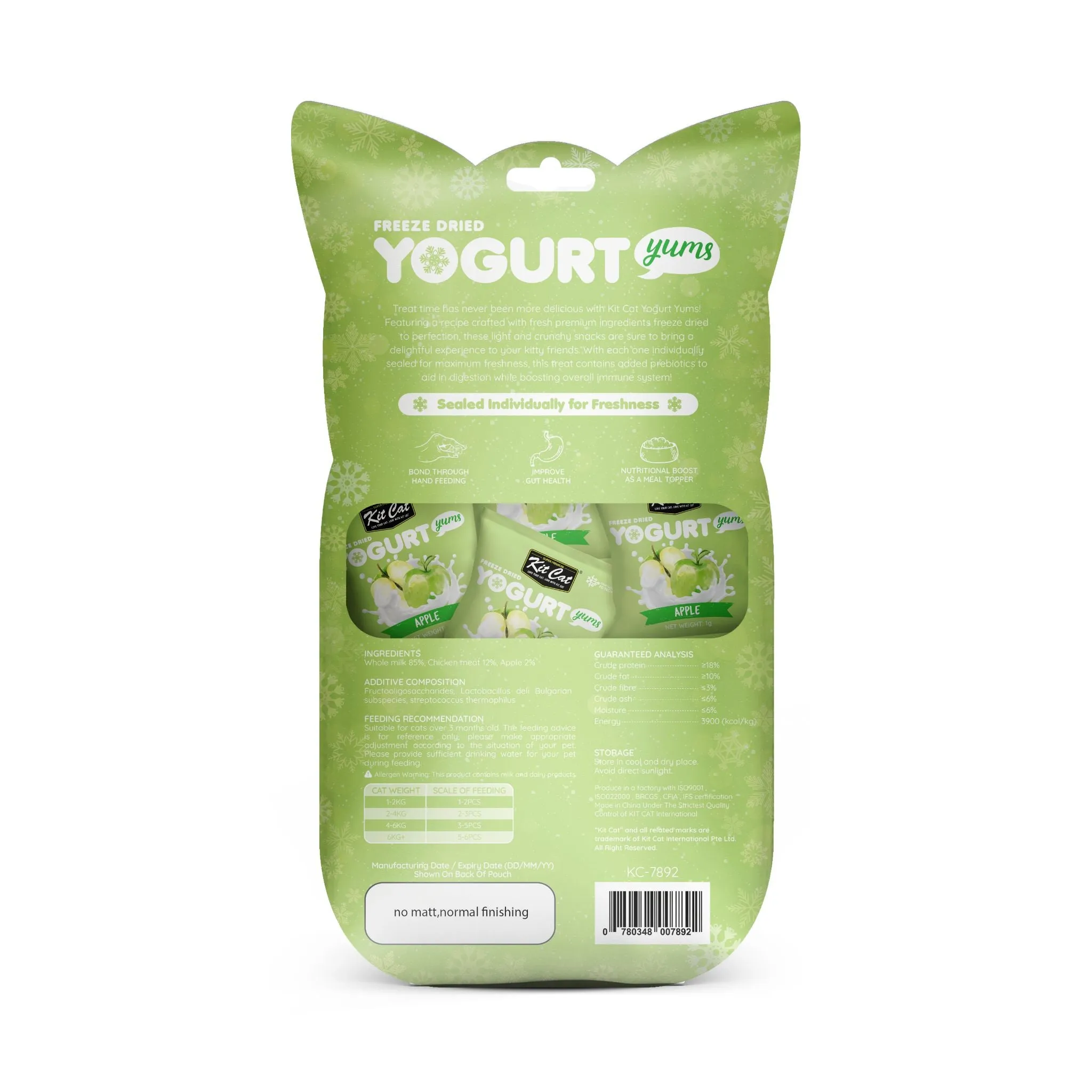 Kit Cat Freeze Dried Yogurt Yums Cat Treat - Apple (10pcs)