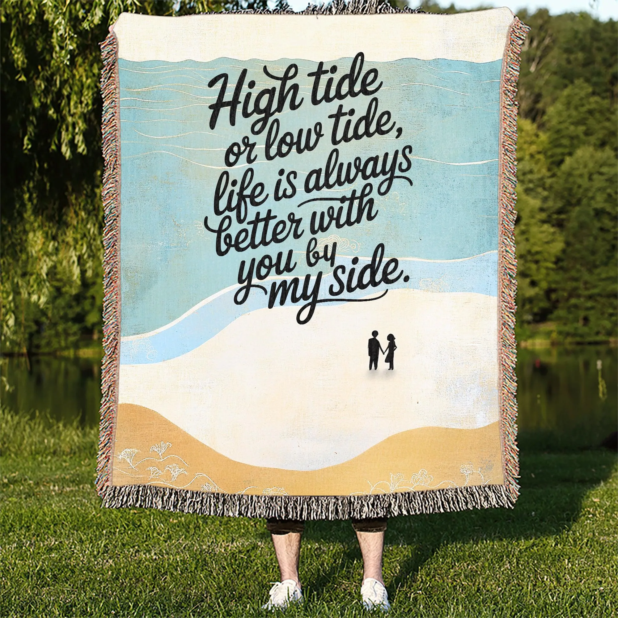 Life is Always Better With You By My Side 50" x 60" Gift Woven Jacquard Blanket