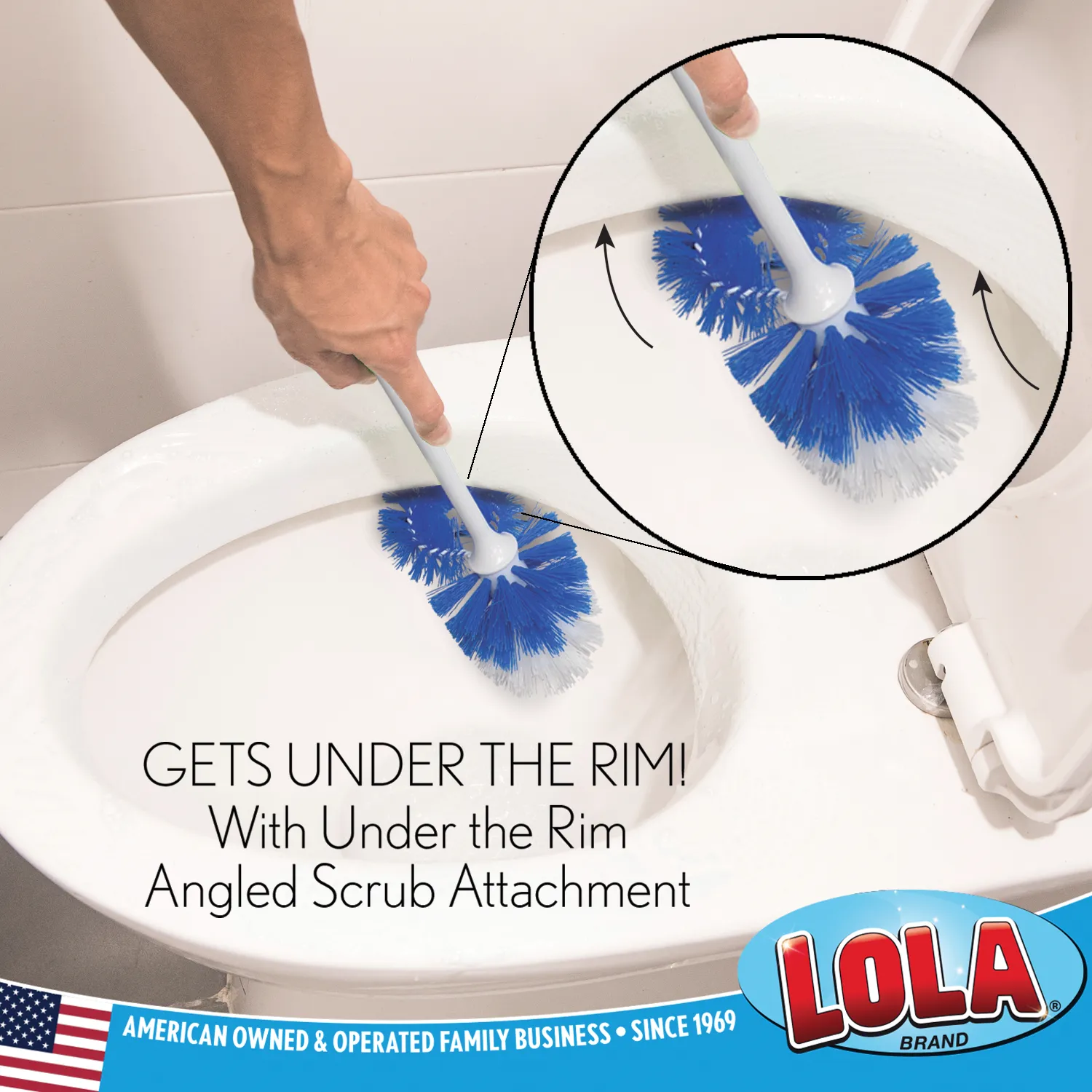 Lola Pro Euro Bowl Brush - with Under the Rim Angled Scrub Attachment