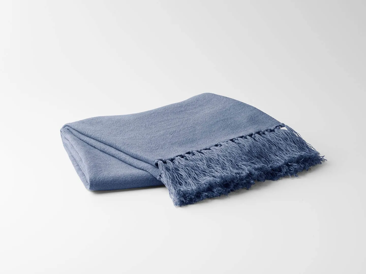 LUXURY BLUE LINEN THROW BLANKET