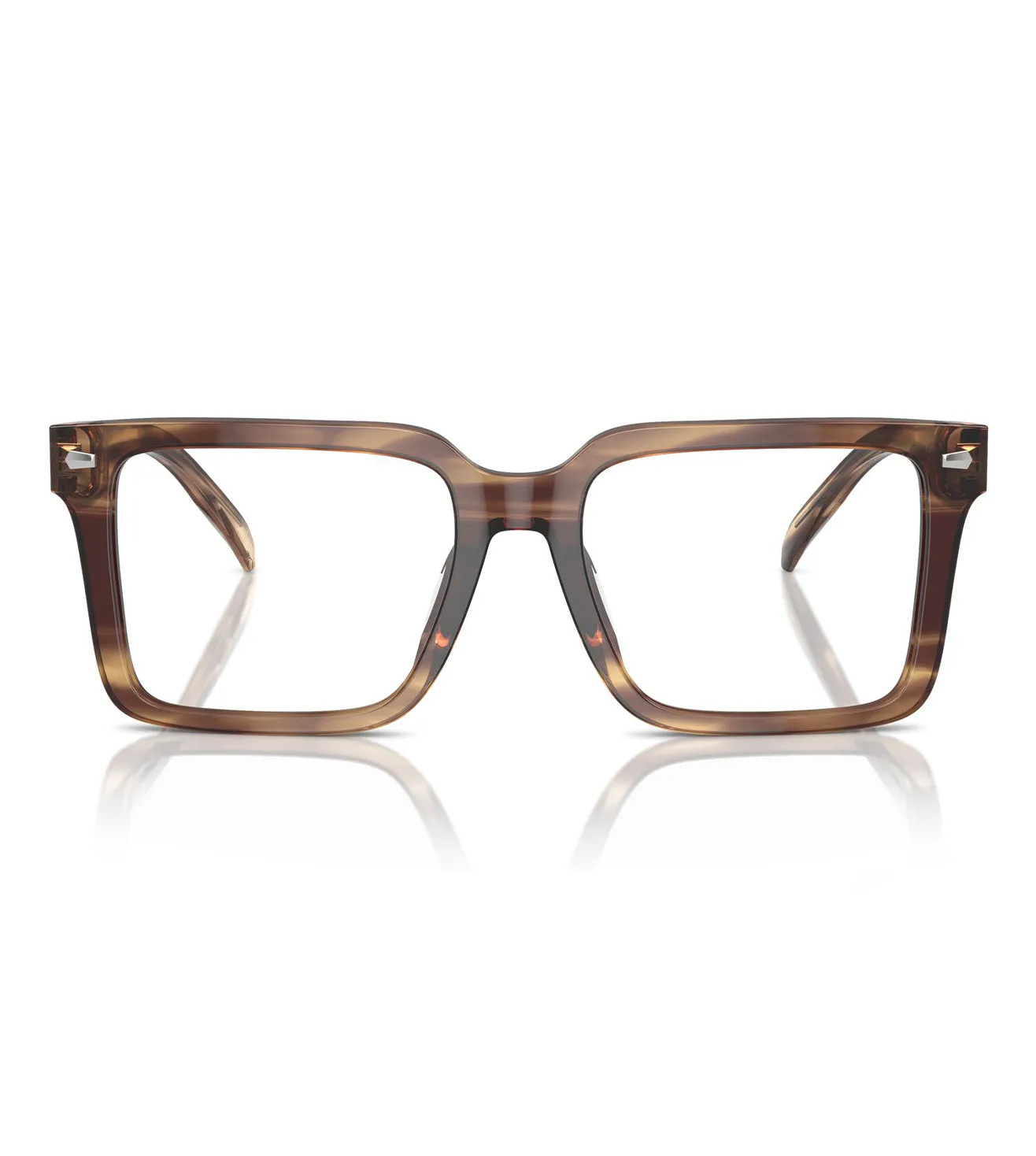 Micheal Kors Men Brown Horn Square Optical Frame