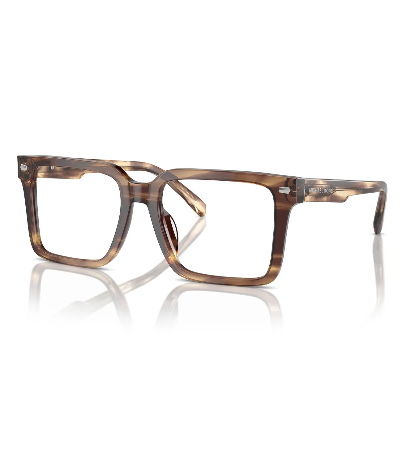 Micheal Kors Men Brown Horn Square Optical Frame