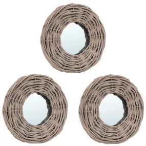 Mirrors 3 pcs 15 cm Wicker