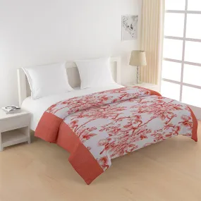 Misty Floral Cotton Comforter (Red)  - 150 GSM