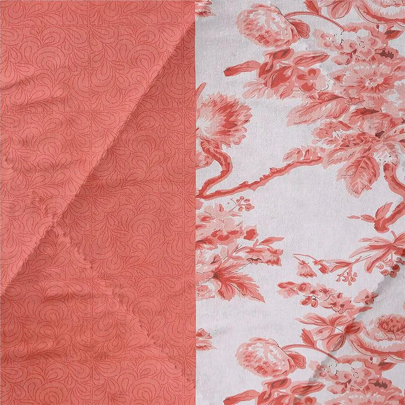 Misty Floral Cotton Comforter (Red)  - 150 GSM