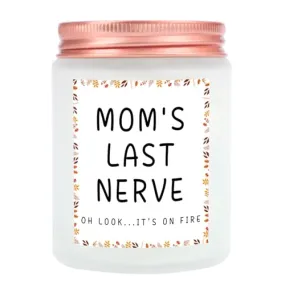 Moms Last Nerve Candle Gifts Birthday Candle Gifts for Mom from Daughter, Son, Best Mom Gifts for Mother's Day, Birthday, Christmas, Thanksgiving Day, Lavender Scented Soy Candles