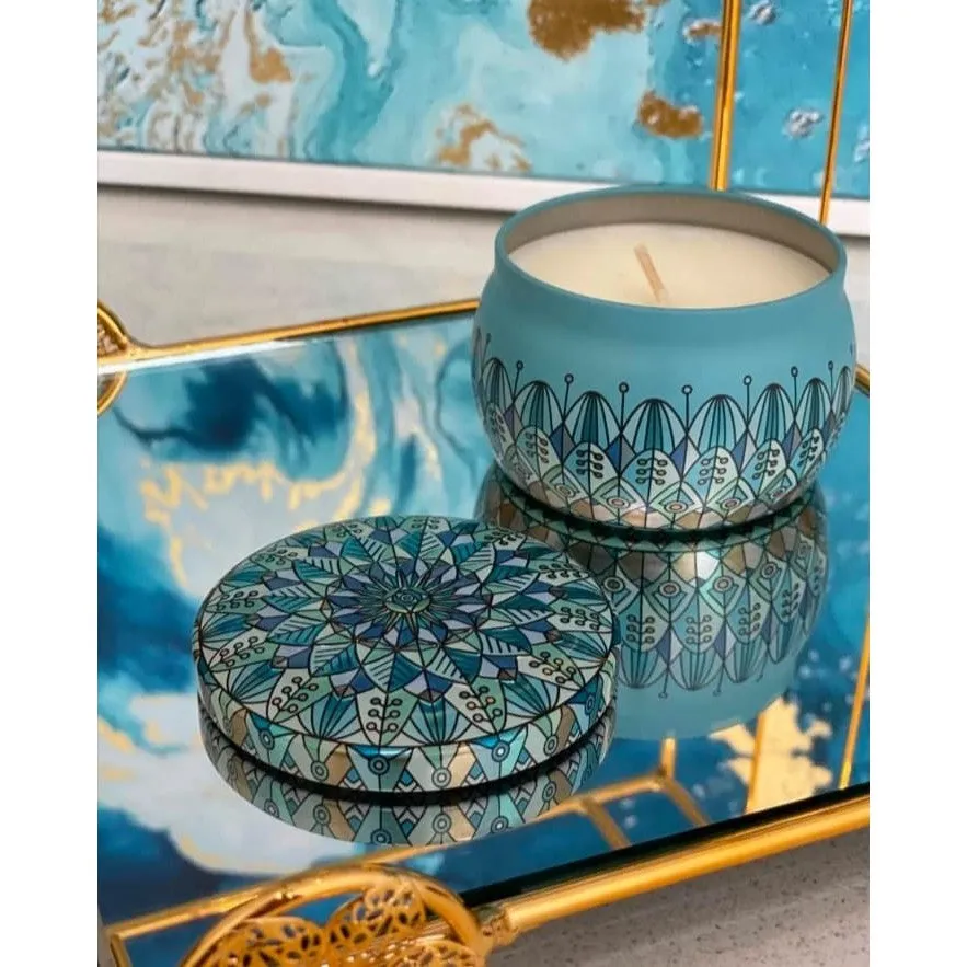 Moroccan Inspired Scented Tin  Candle 4pc Gift Box Set