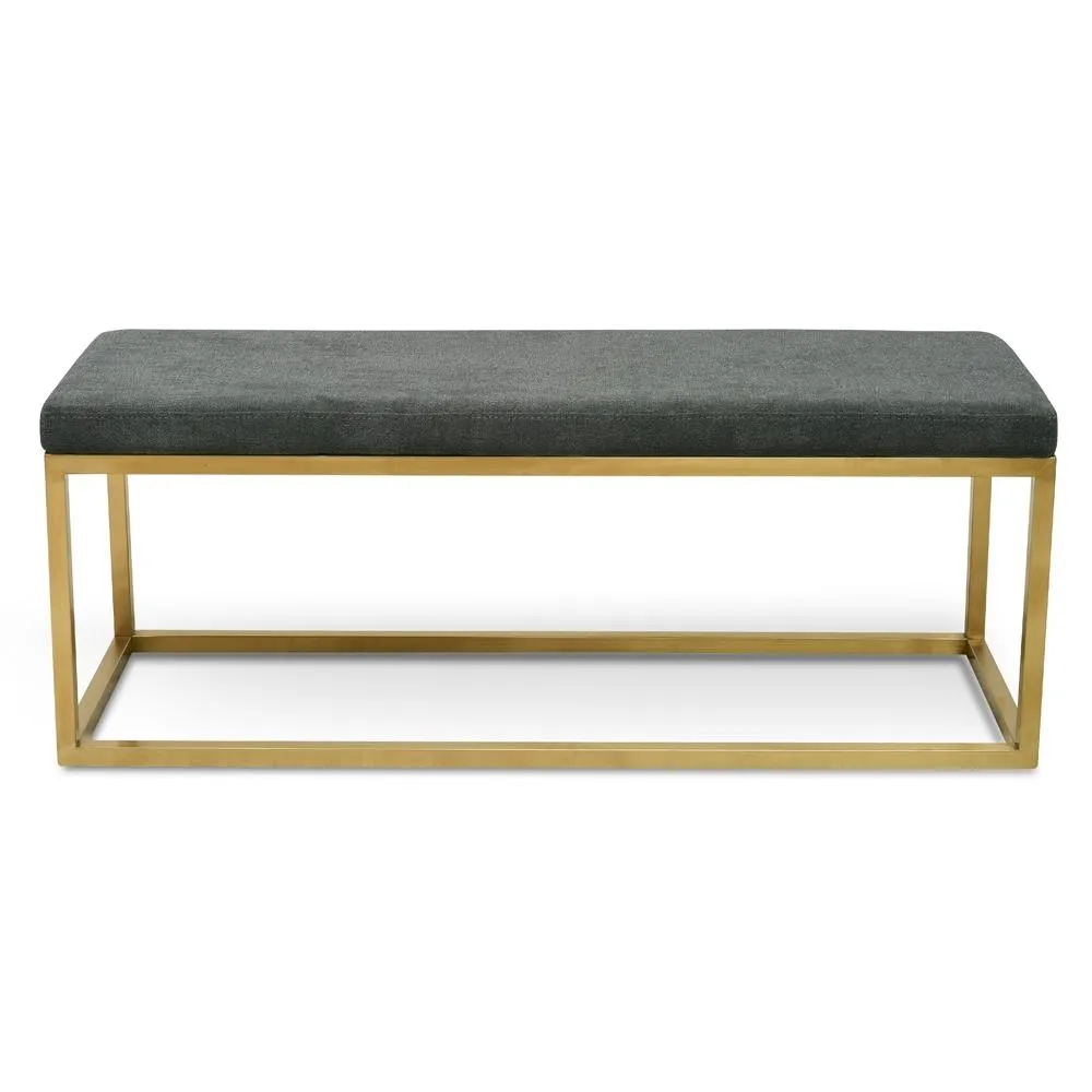 Ottoman - Gunmetal Grey - Gold Base