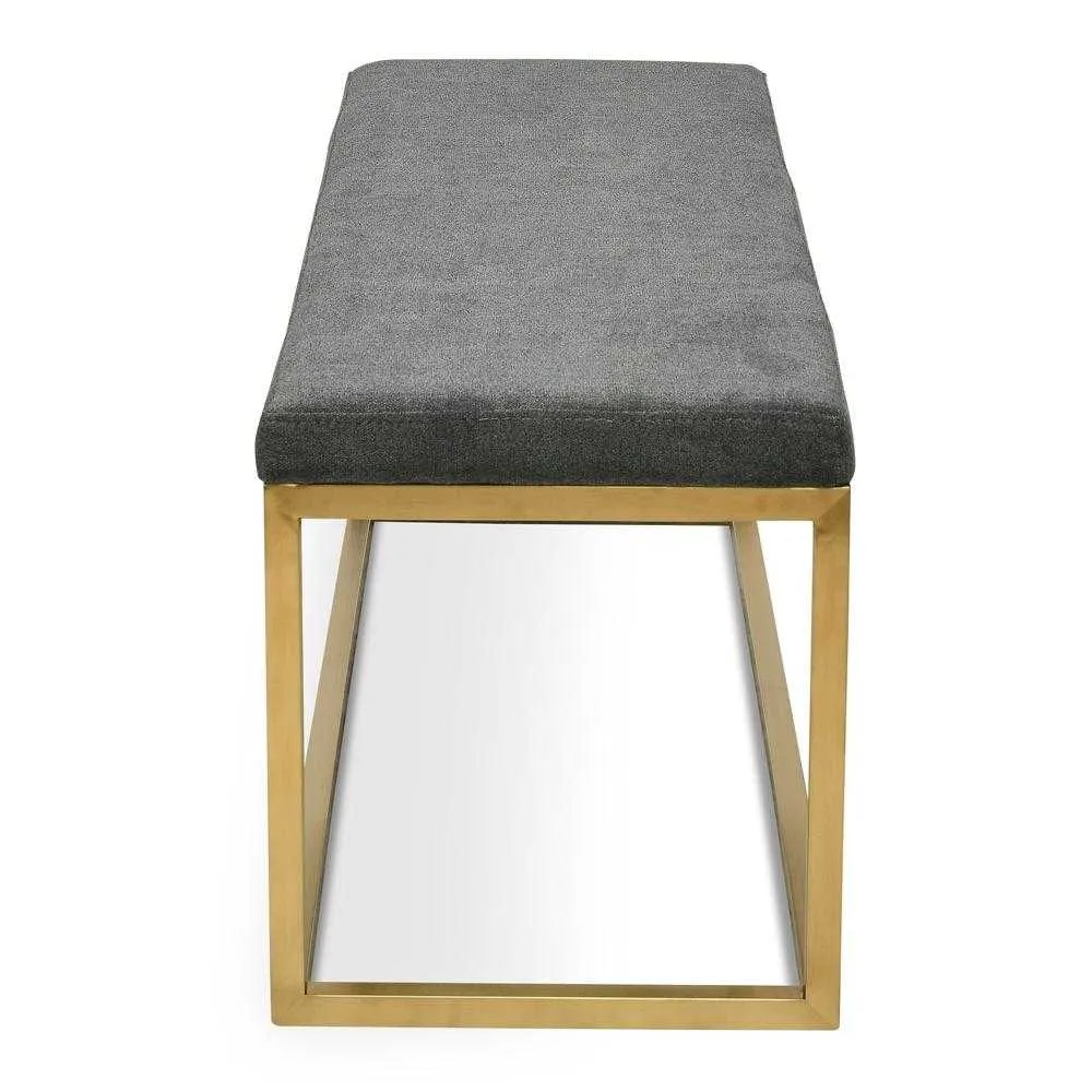 Ottoman - Gunmetal Grey - Gold Base