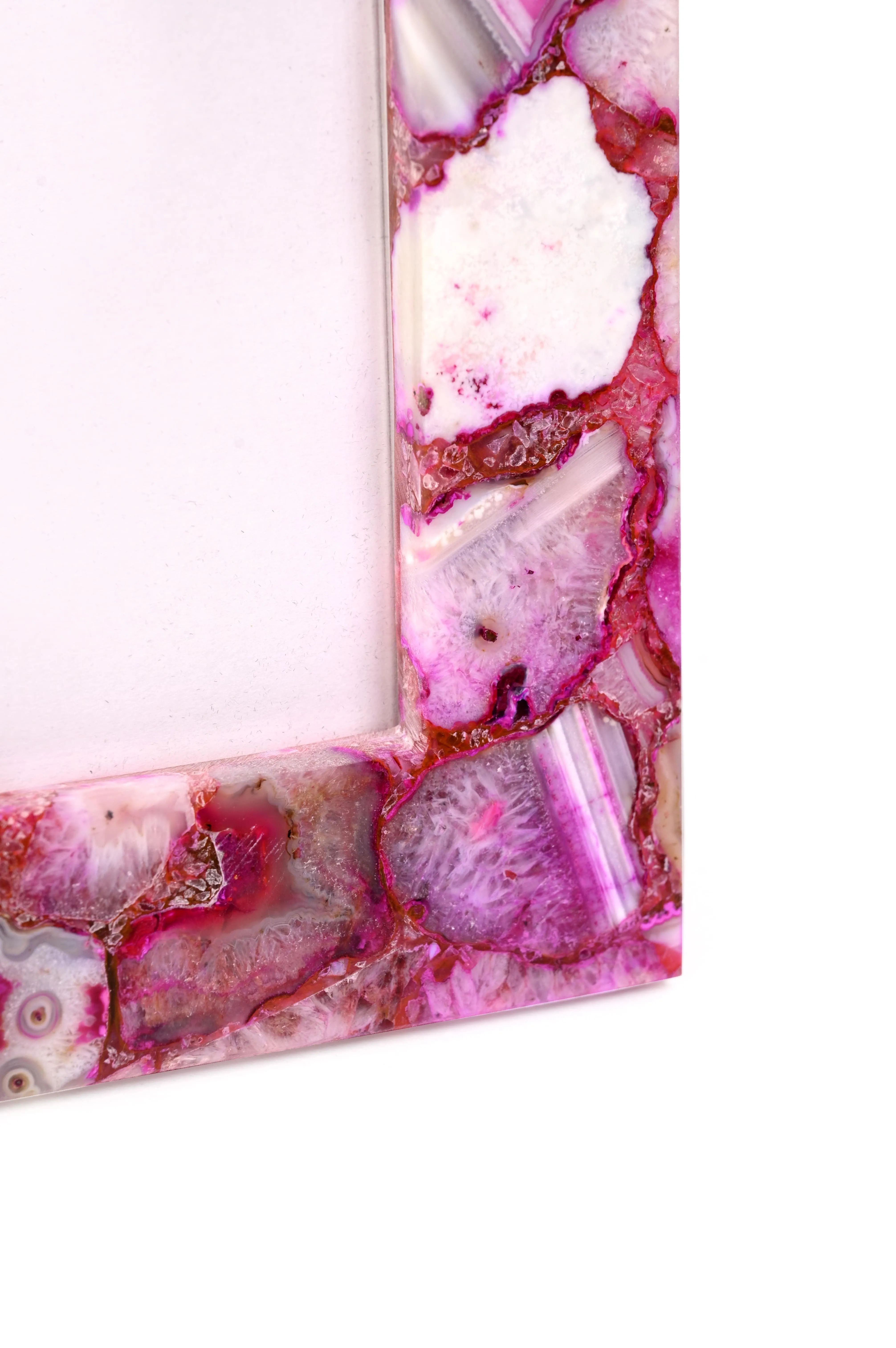 Pink Agate Photo Frame - Natural Stone Elegance for Cherished Memories