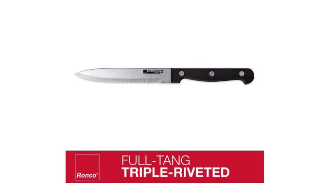 PRICE DROP: Ronco 4 Piece Steak Knife Set,Stainless-Steel Serrated Blades, Full-Tang Knives