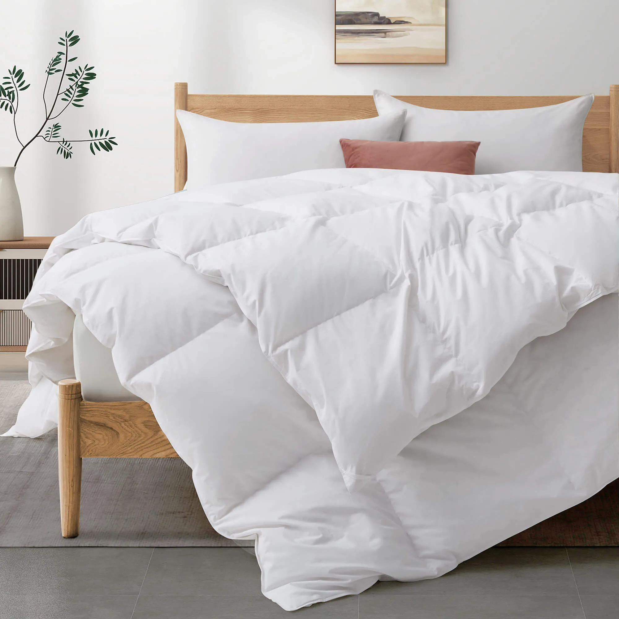 Puredown White Goose Feather and Down Comforter