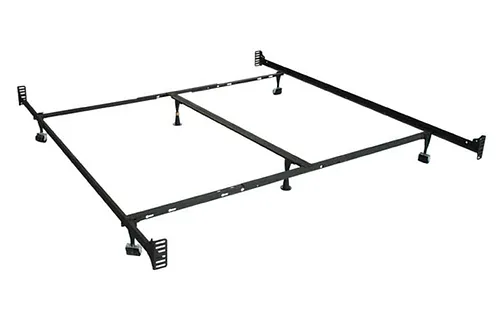 Queen/King (Adjustable) Metal Bed Frame with Headboard and Footboard Attachment Brackets