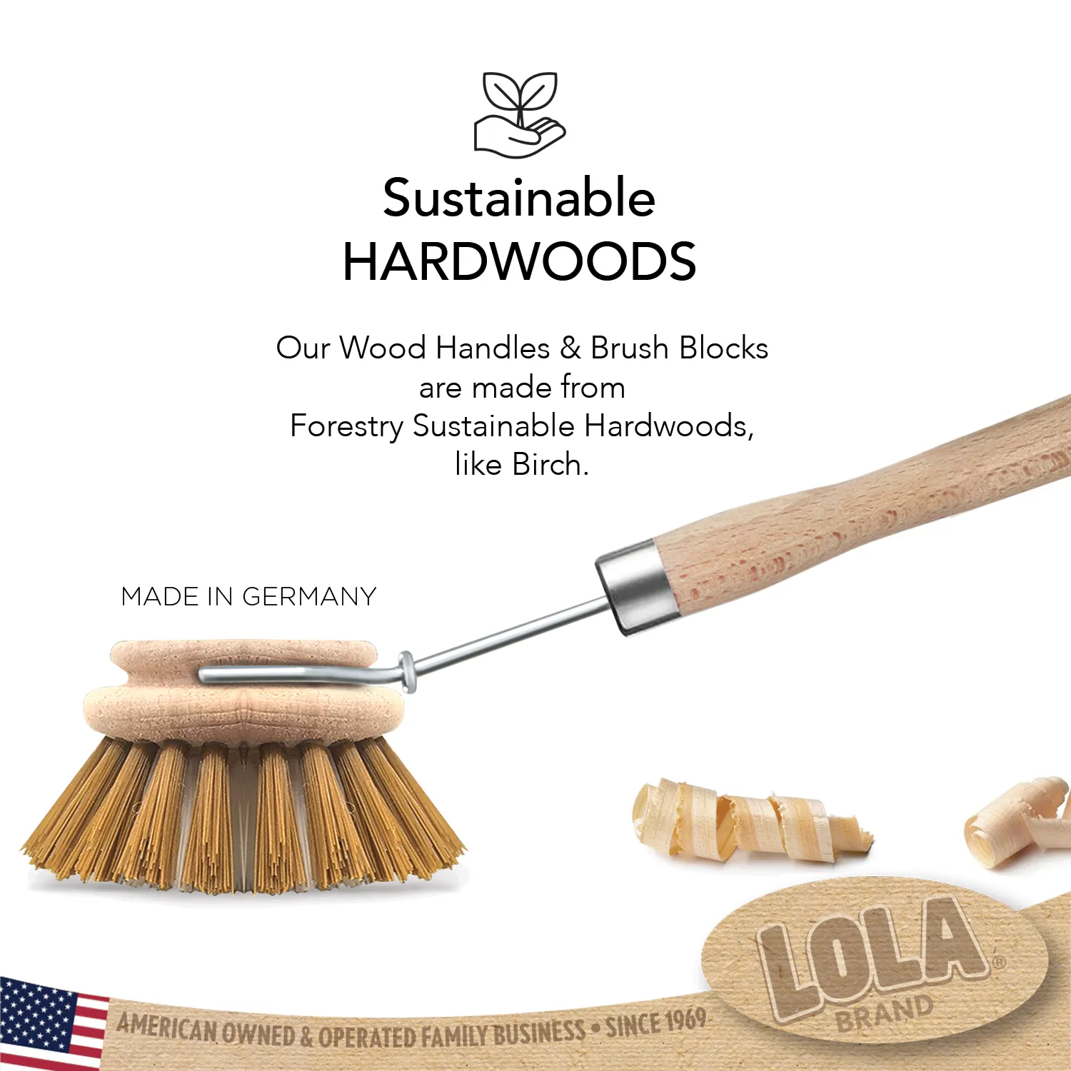 "The Original" Dishwashing & Vegetable Brush, Eco-Friendly Birch Wood