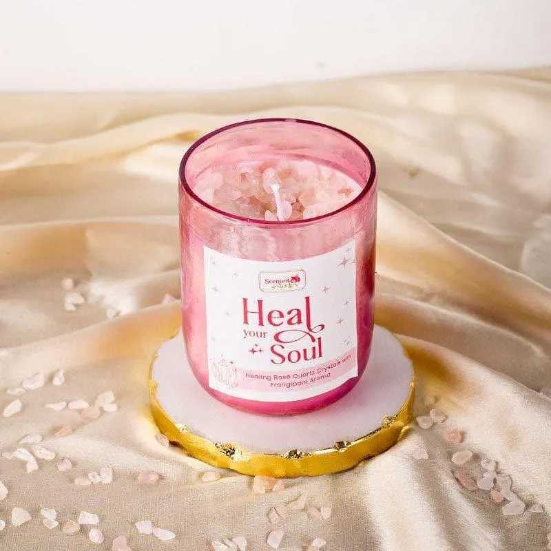 Rose Quartz Crystal Soy Wax Candle