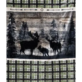 Rustic Elk 79" x 95" Plush Queen-sized Blanket BLKT-4665