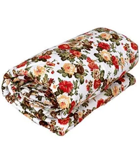 Shopit Ac Dohar Blanket / Ac Room Quilt Single Bed Microfiber, Floral Print Reversible n Lightweight for Summer and Light Winter (pink flower, Pack of 1)