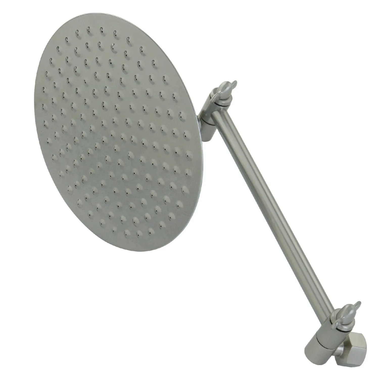 Shower Scape 7-3/4-Inch Round Raindrop Brass Shower Head with 10-Inch High-Low Adjustable Shower Arm