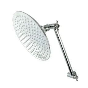 Shower Scape 7-3/4-Inch Round Raindrop Brass Shower Head with 10-Inch High-Low Adjustable Shower Arm