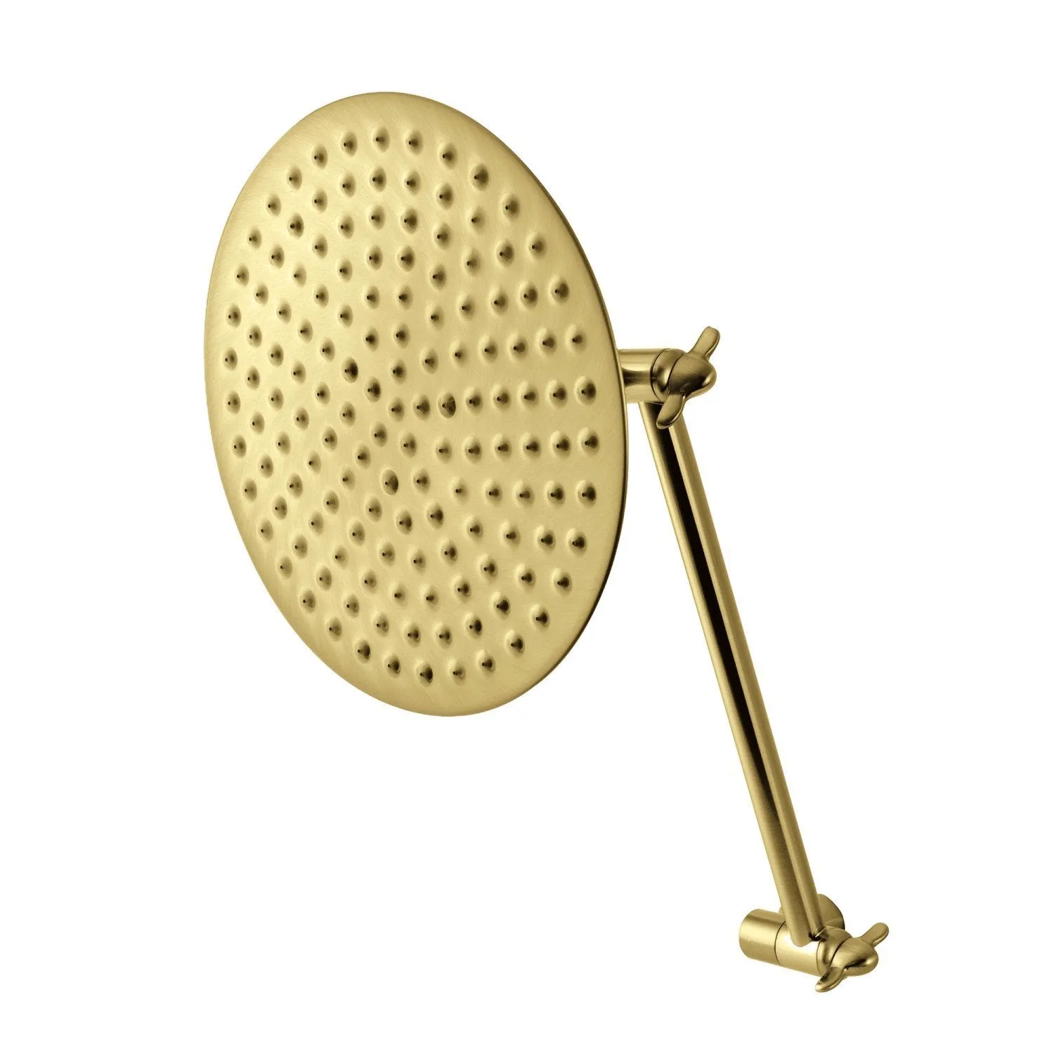 Shower Scape 7-3/4-Inch Round Raindrop Brass Shower Head with 10-Inch High-Low Adjustable Shower Arm