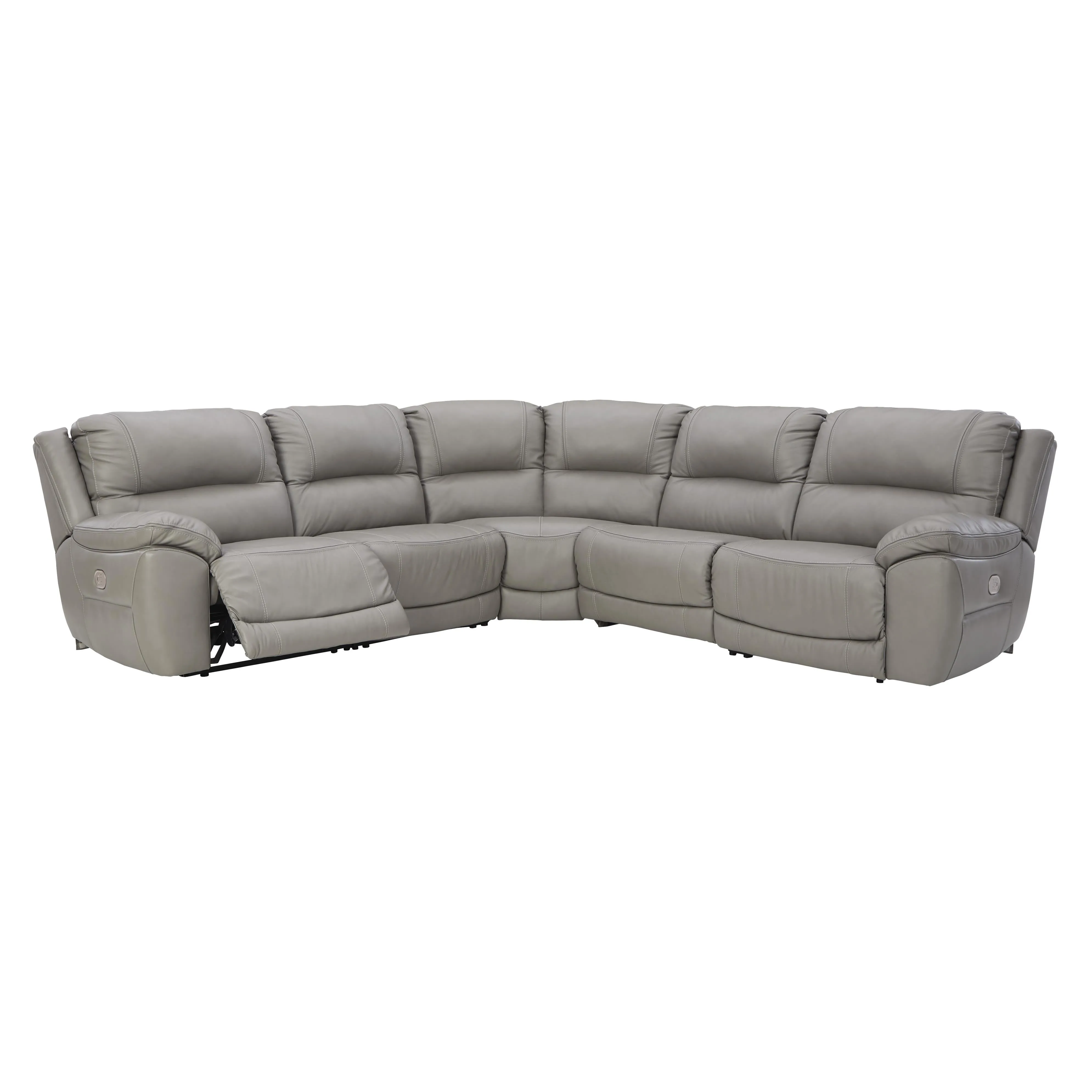 Signature Design by Ashley Dunleith Power Reclining Leather Match 5 pc Sectional U7160558/U7160546/U7160577/U7160546/U7160562