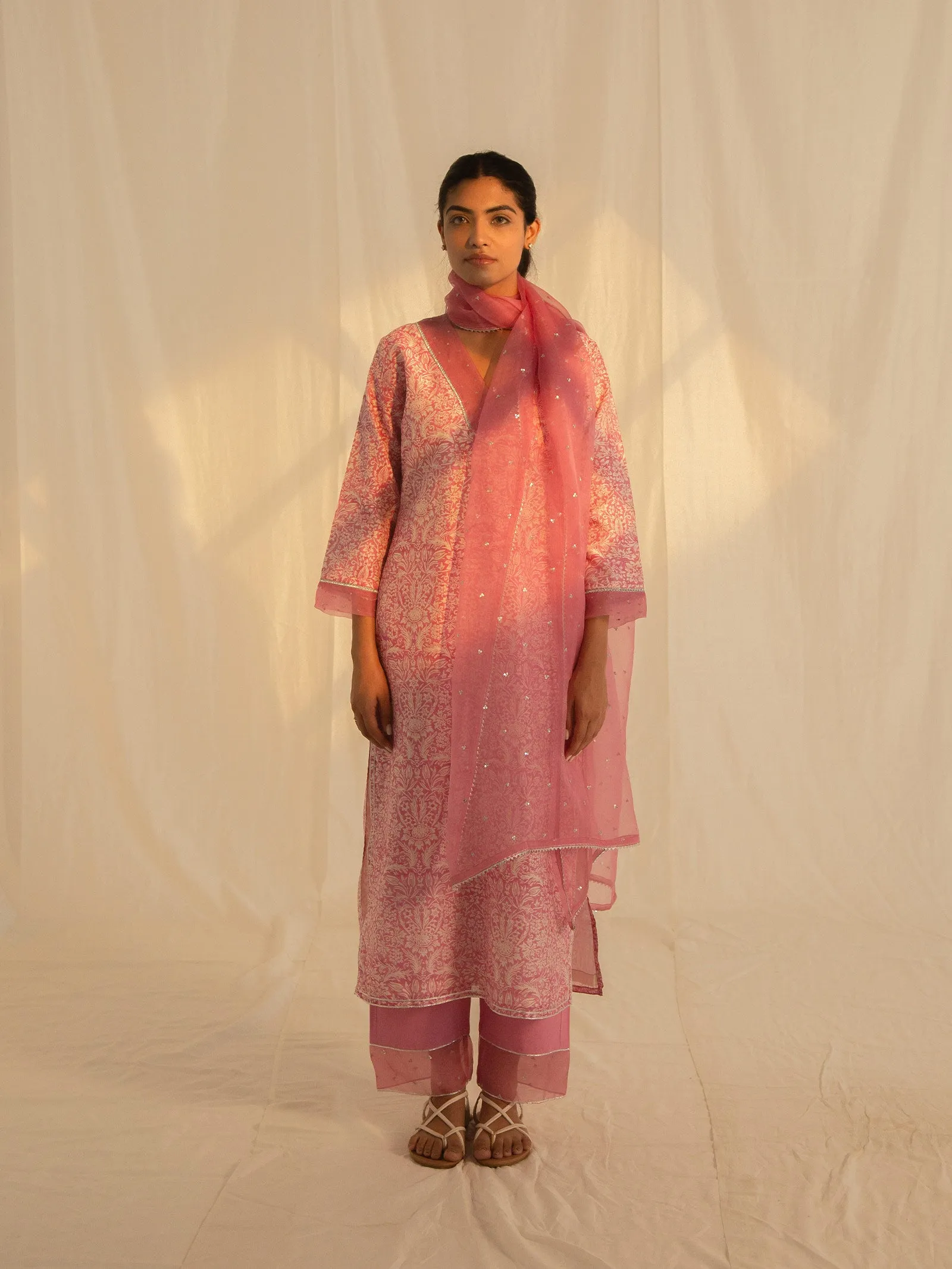 Think Pink Chanderi Kurta