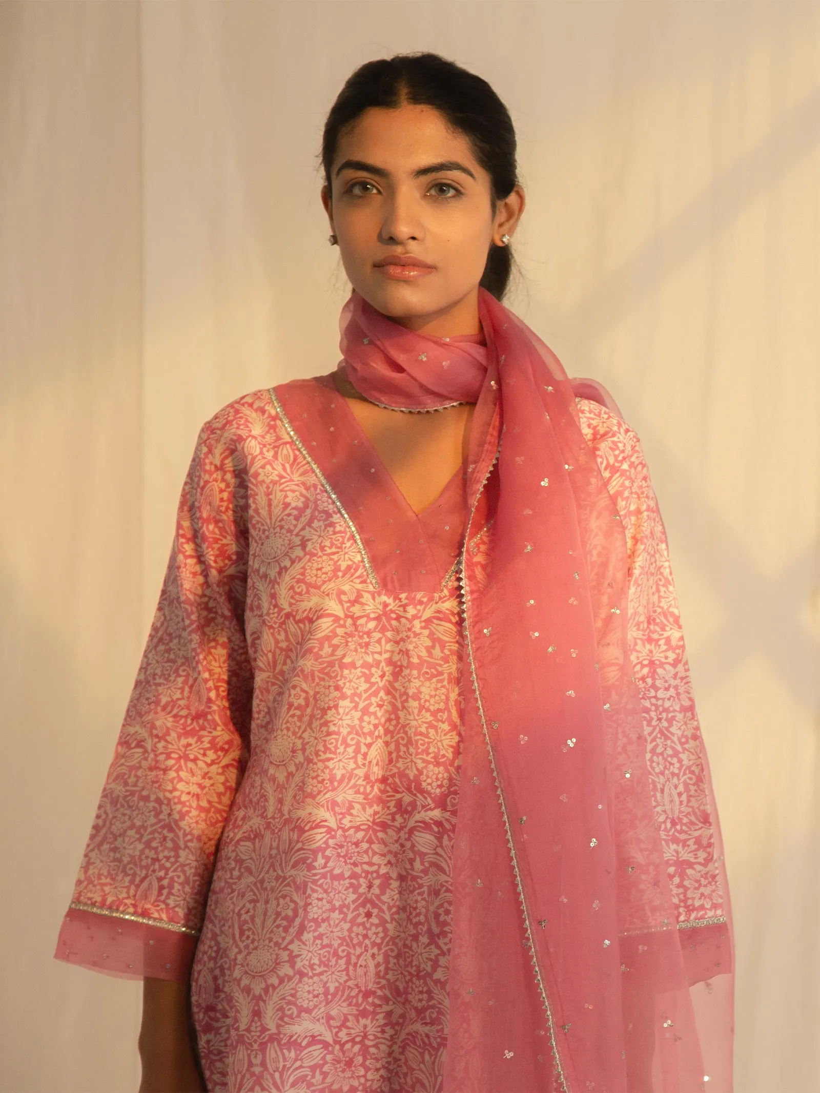 Think Pink Chanderi Kurta