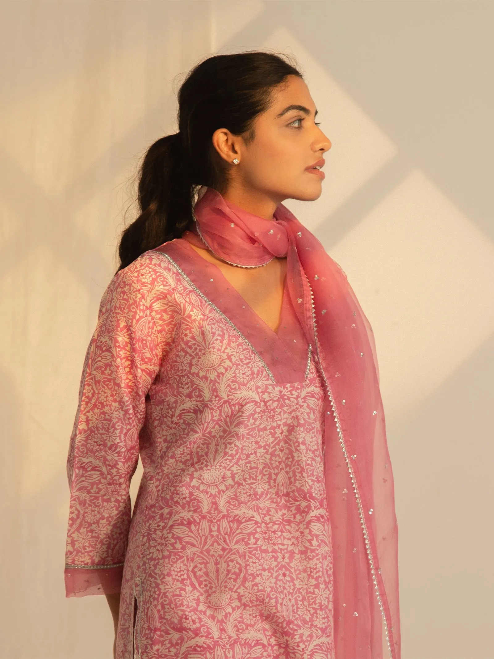 Think Pink Chanderi Kurta