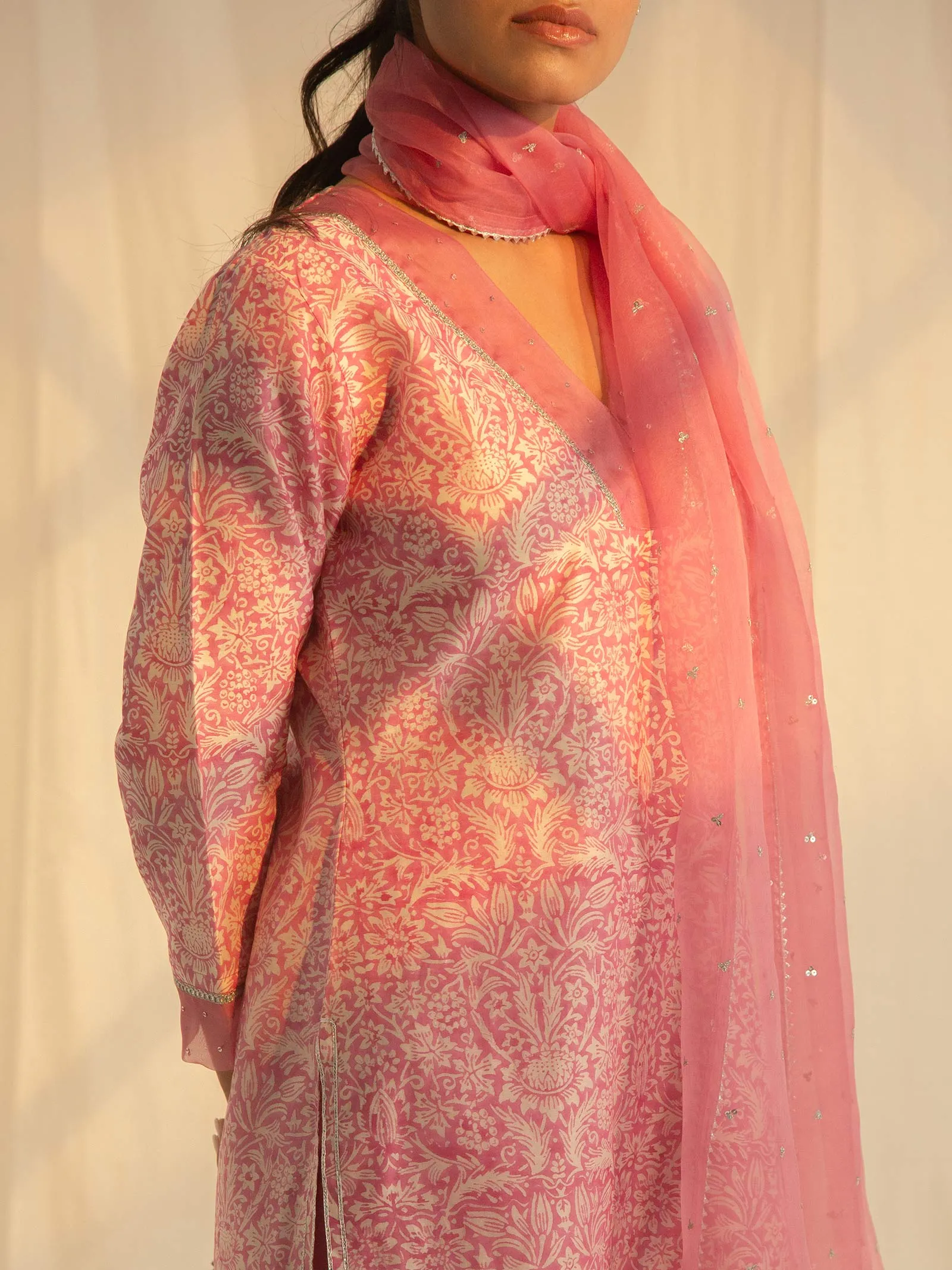 Think Pink Chanderi Kurta