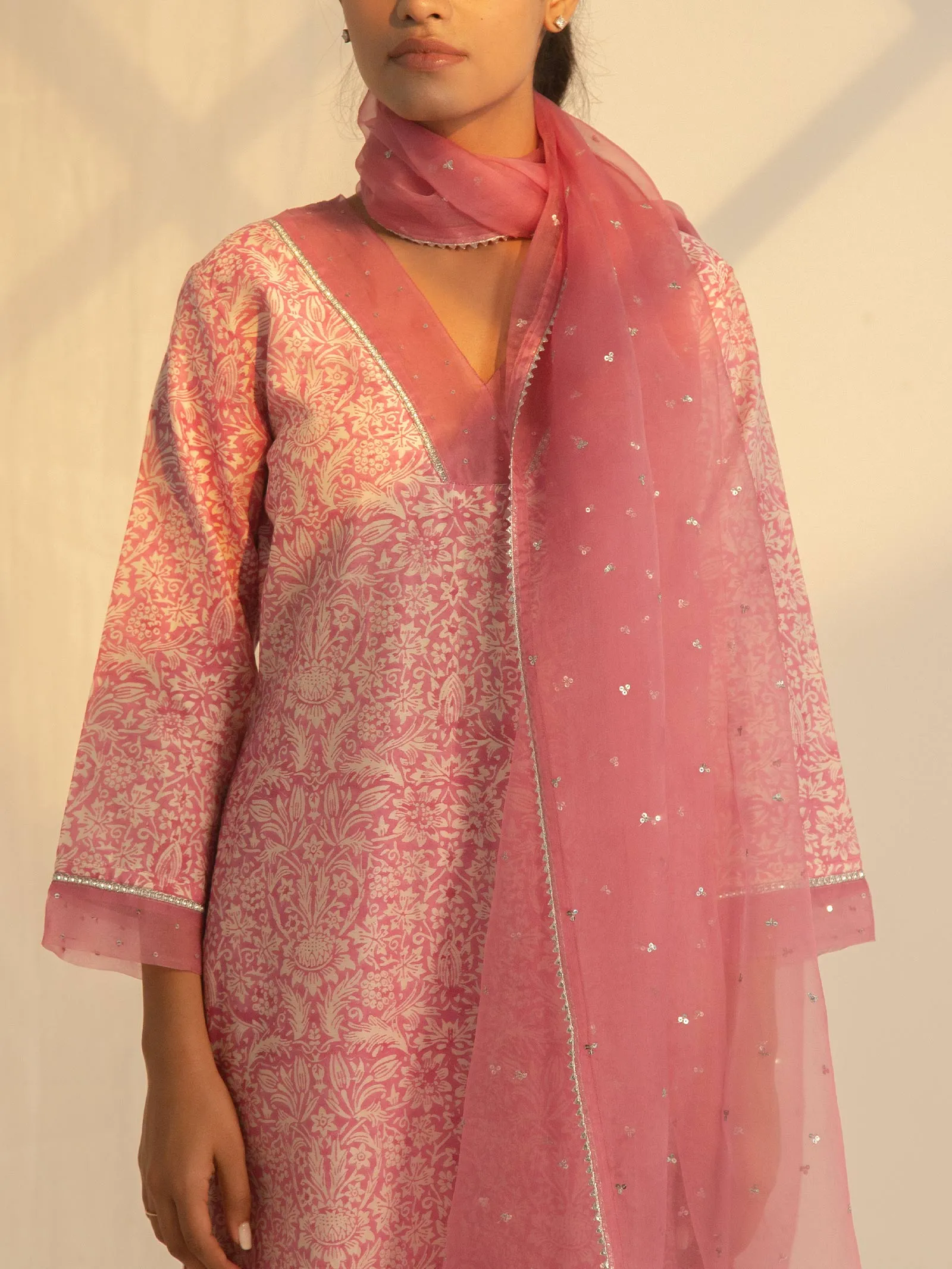 Think Pink Chanderi Kurta