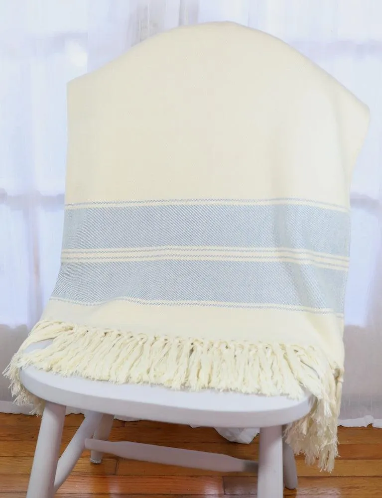 Throw Blanket in Blue Stripes