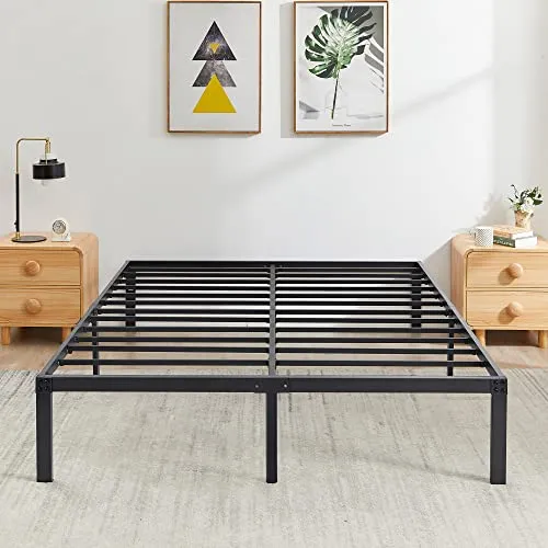 VECELO 14 Inch Metal Platform Bed Frame,Heavy Duty Steel Slat/Noise Free&No Box Spring Needed/Easy Assembly Mattress Foundation, Full Size