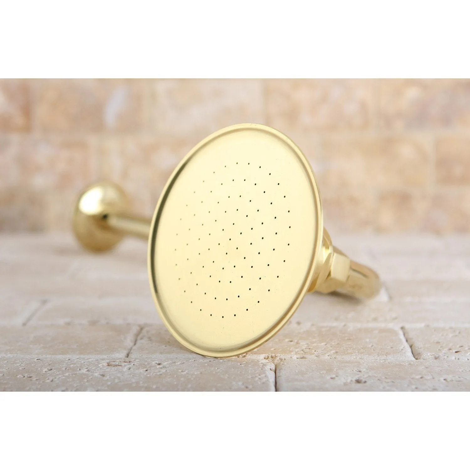 Victorian 4-13/16-Inch Round Raindrop Brass Shower Head with 12-Inch Shower Arm Combo