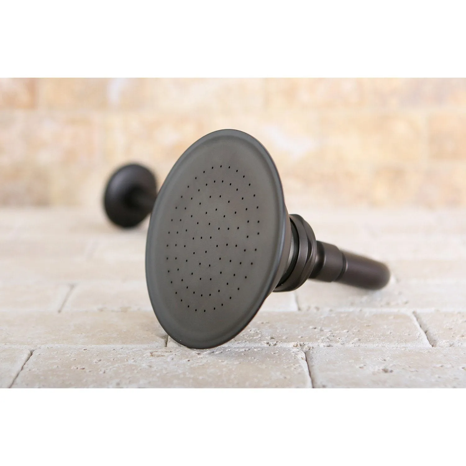 Victorian 4-13/16-Inch Round Raindrop Brass Shower Head with 12-Inch Shower Arm Combo