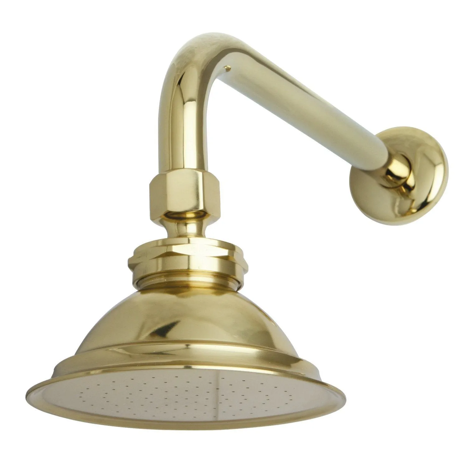 Victorian 4-13/16-Inch Round Raindrop Brass Shower Head with 12-Inch Shower Arm Combo