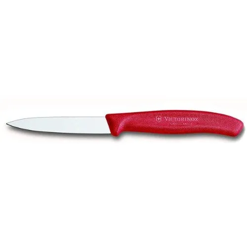 Victorinox Red Straight Pointed Knife 3.25" 1pc