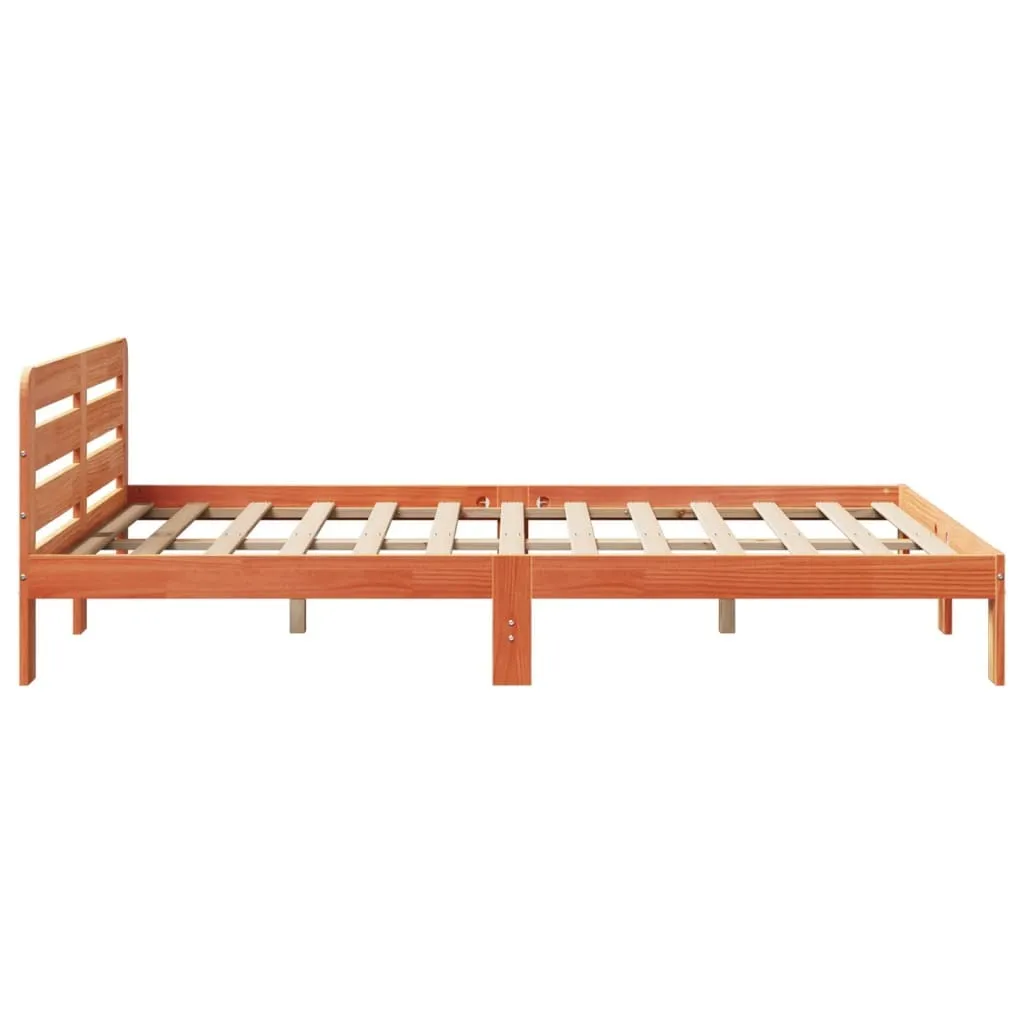 vidaXL Bed Frame without Mattress Wax Brown 150x200 cm King Size Solid Wood Pine