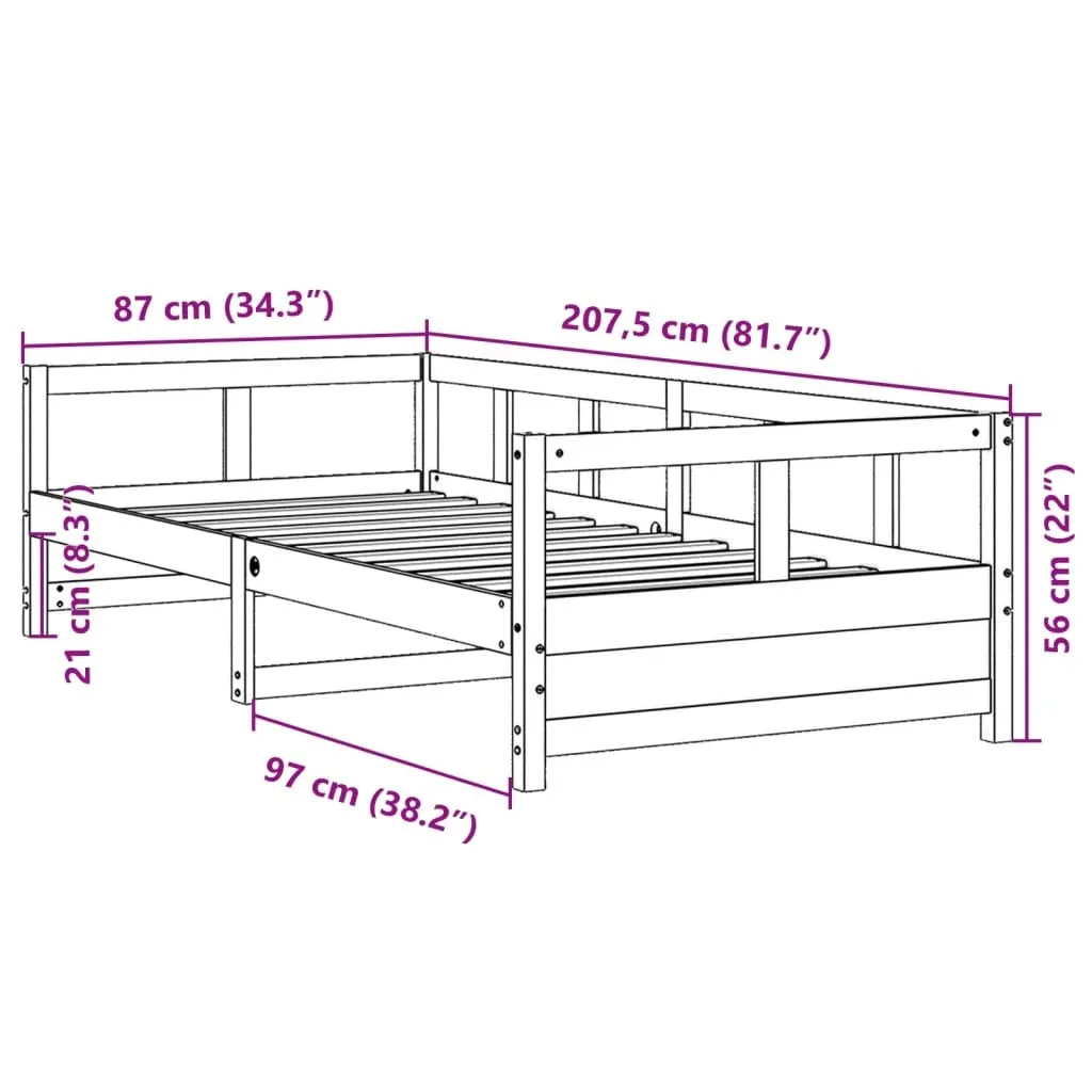 vidaXL Daybed without Mattress White 80x200 cm Solid Wood Pine