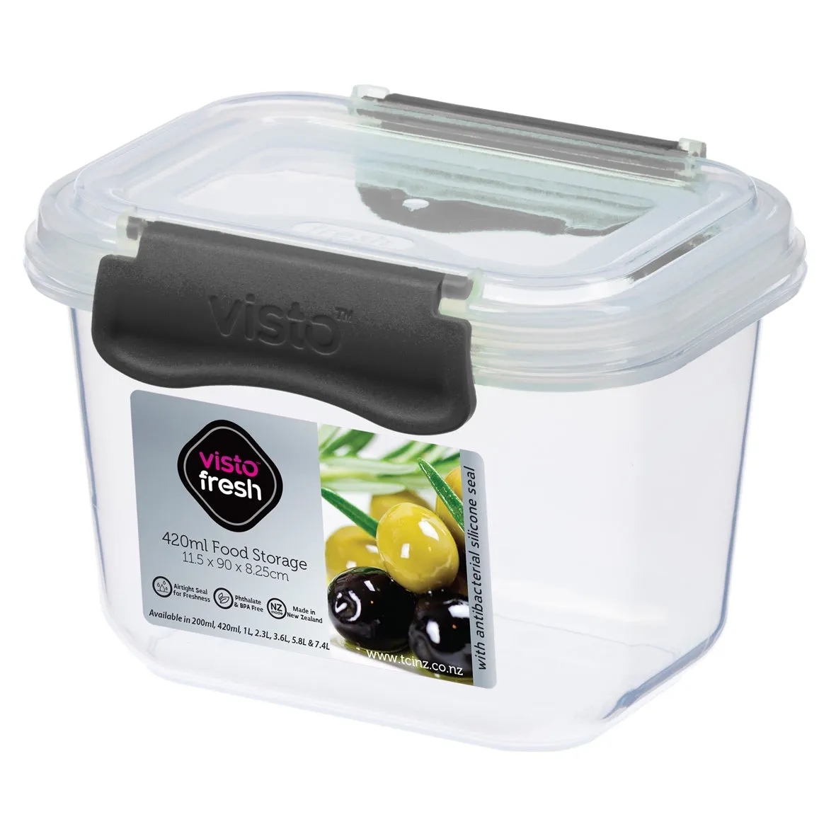 Visto Fresh 420ml Food Storage Container Charcoal