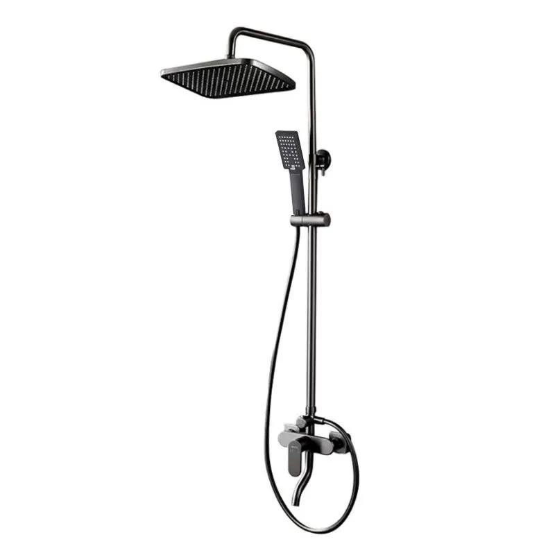 Wall Mount Barrel Bathtub Faucet, Square Shower & Handheld Shower Set Rf-68