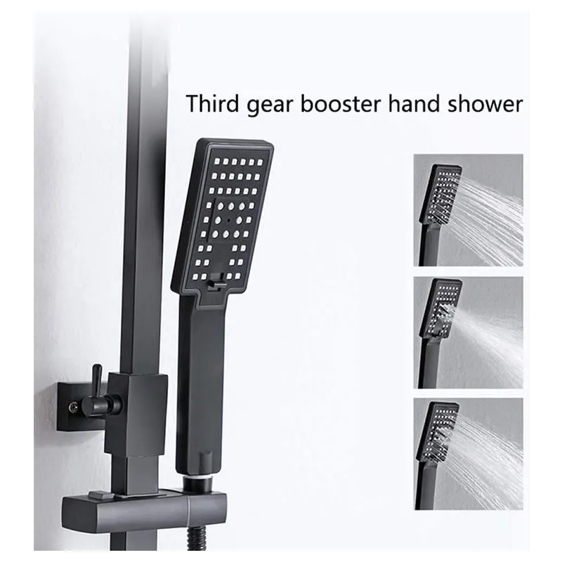 Wall Mount Barrel Bathtub Faucet, Square Shower & Handheld Shower Set Rf-68