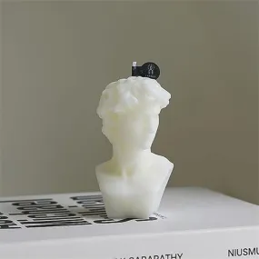 White David Bust Statue Scented Candle