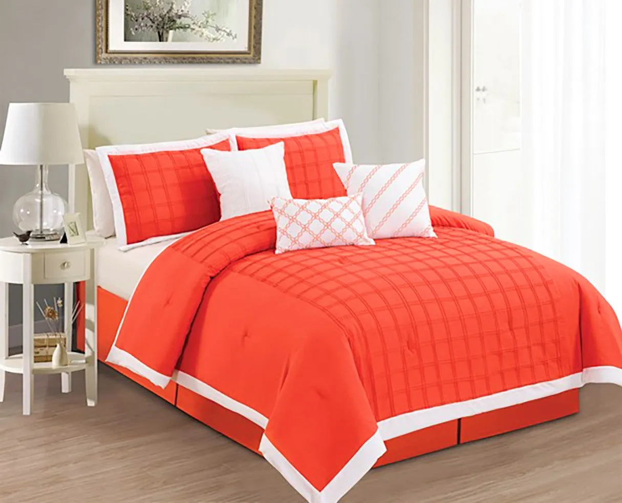 WINDOW 7pc Microfiber Comforter Set (Orange)