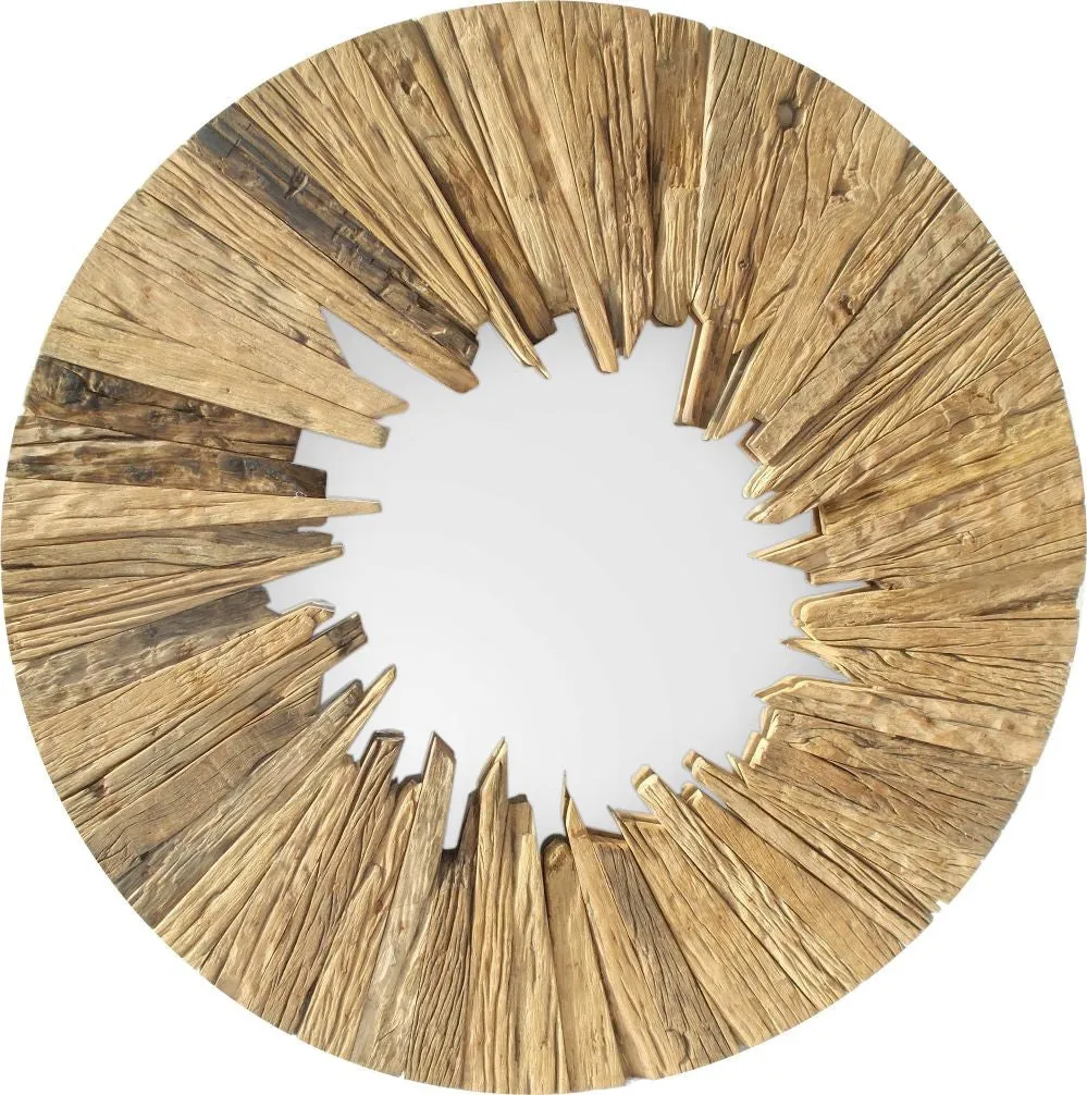 Wooden Sunburst Mirror