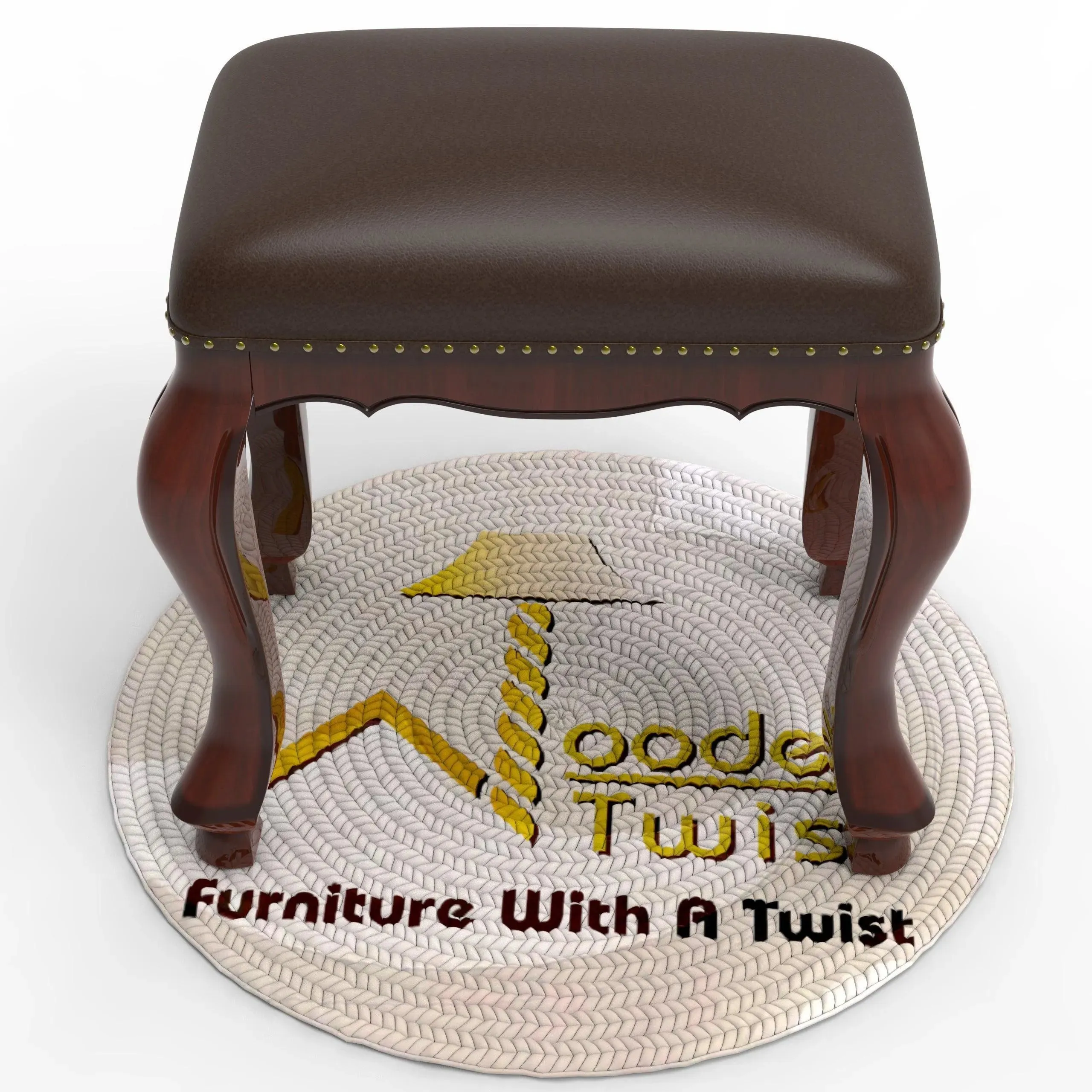 Wooden Twist Staple Handmade Teak Wood Pouffes & Ottoman Stool