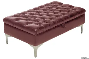 Wraith Leather Vintage Footstool - Bordeaux