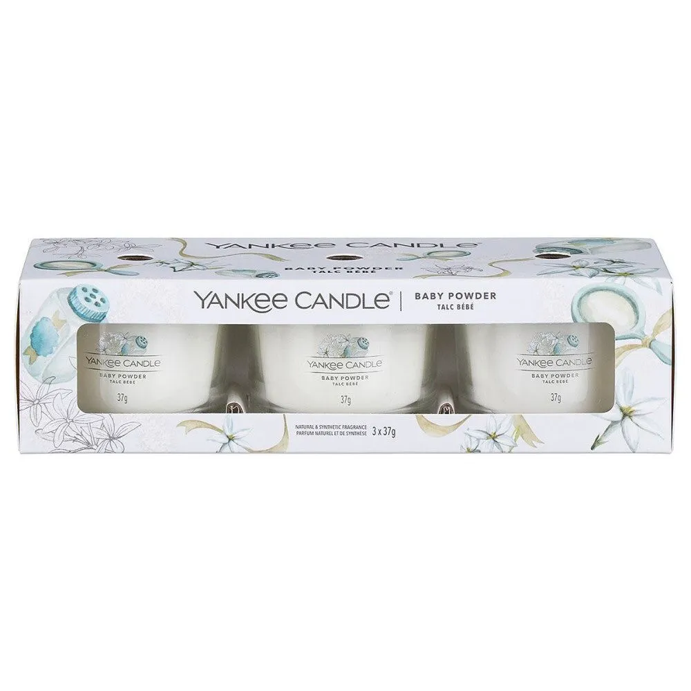 Yankee Candle 37g Baby Powder Signature Votive Candle (Pack of 3)