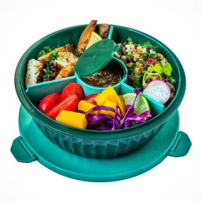 Yumbox - Poke Salad Bowl with Lid and 3 Part Divider - Kale Green