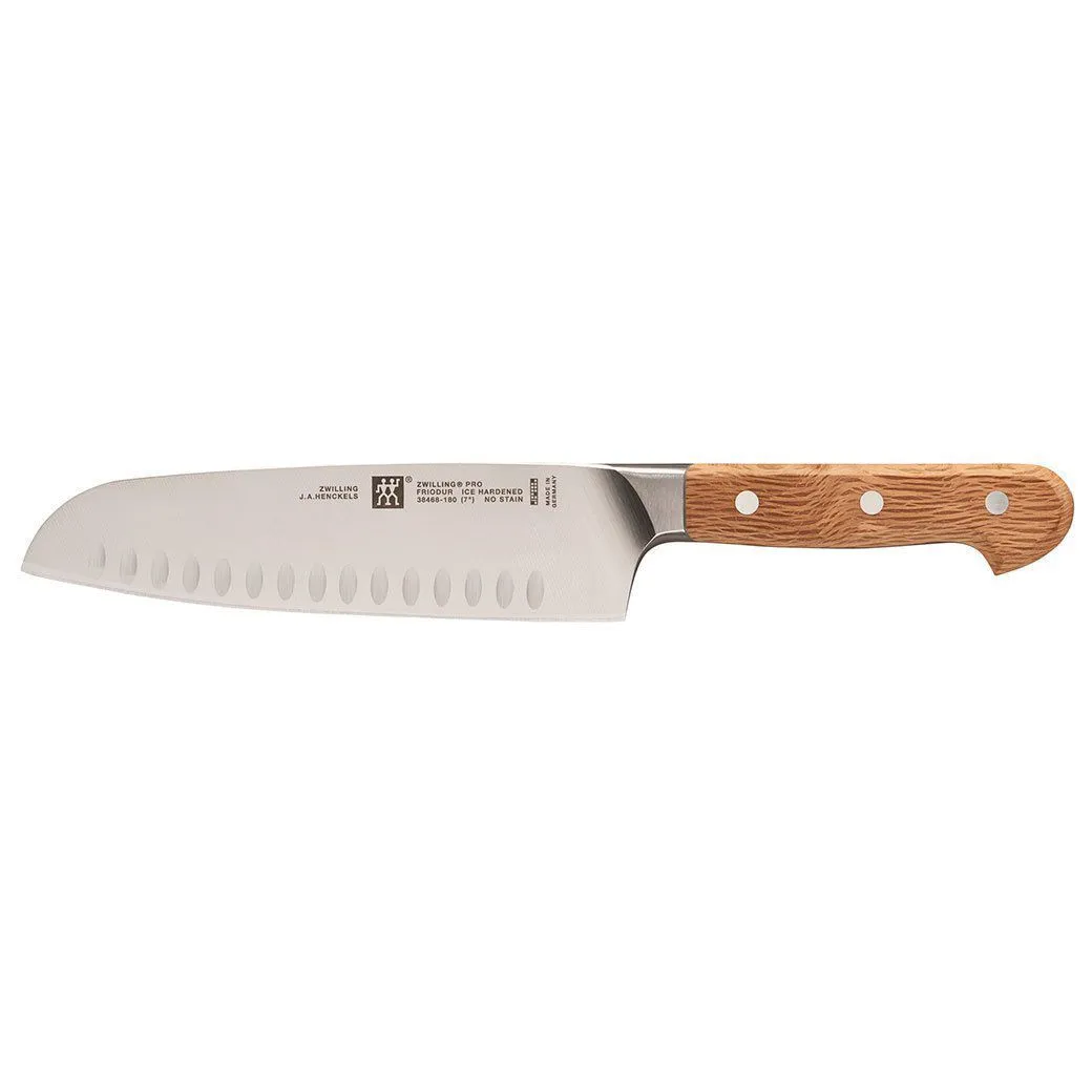 Zwilling Pro Holm Oak Hollow Edge Santoku Knife